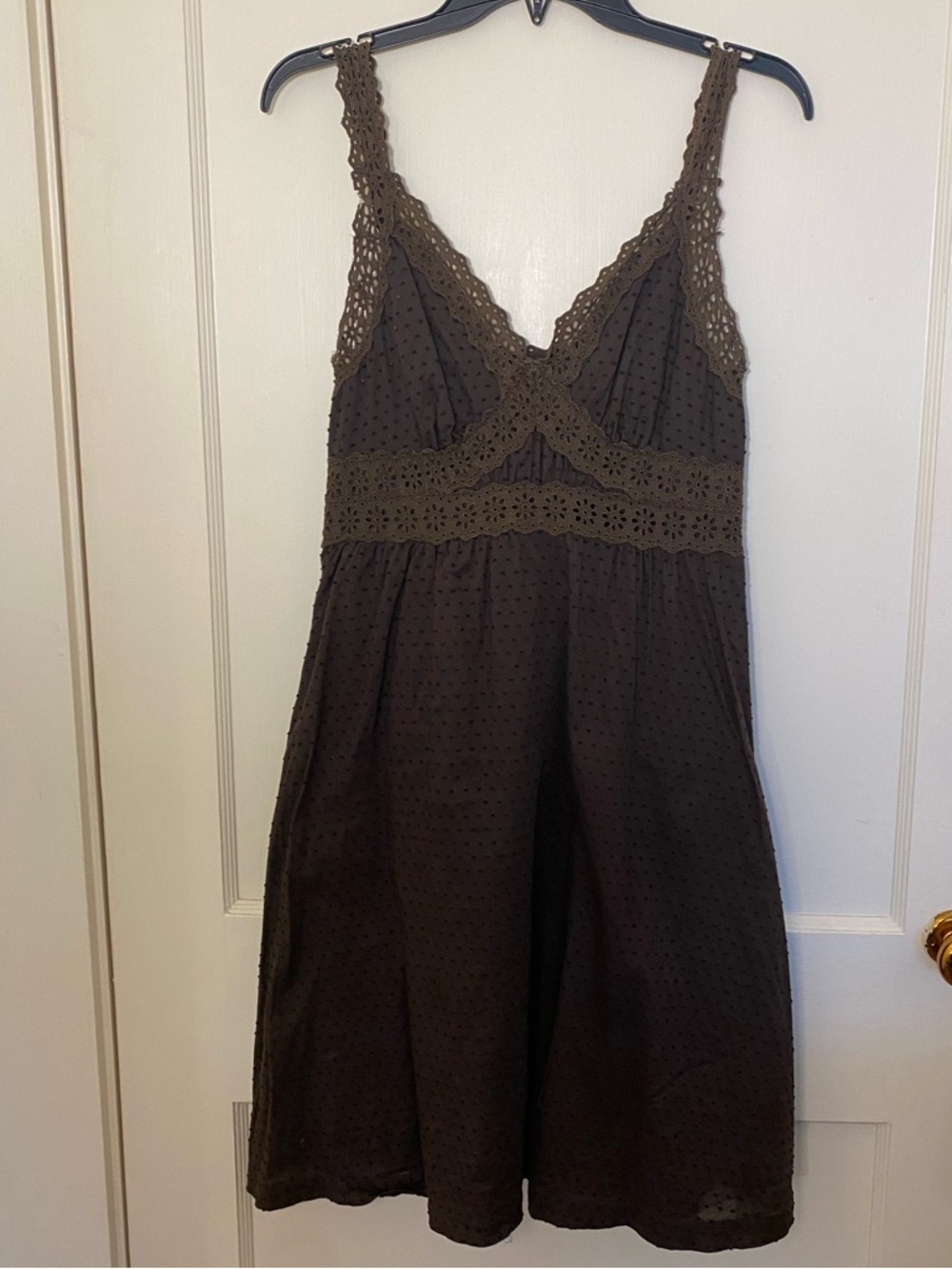 Apt. 9 Brown Eyelet Crochet Sundress